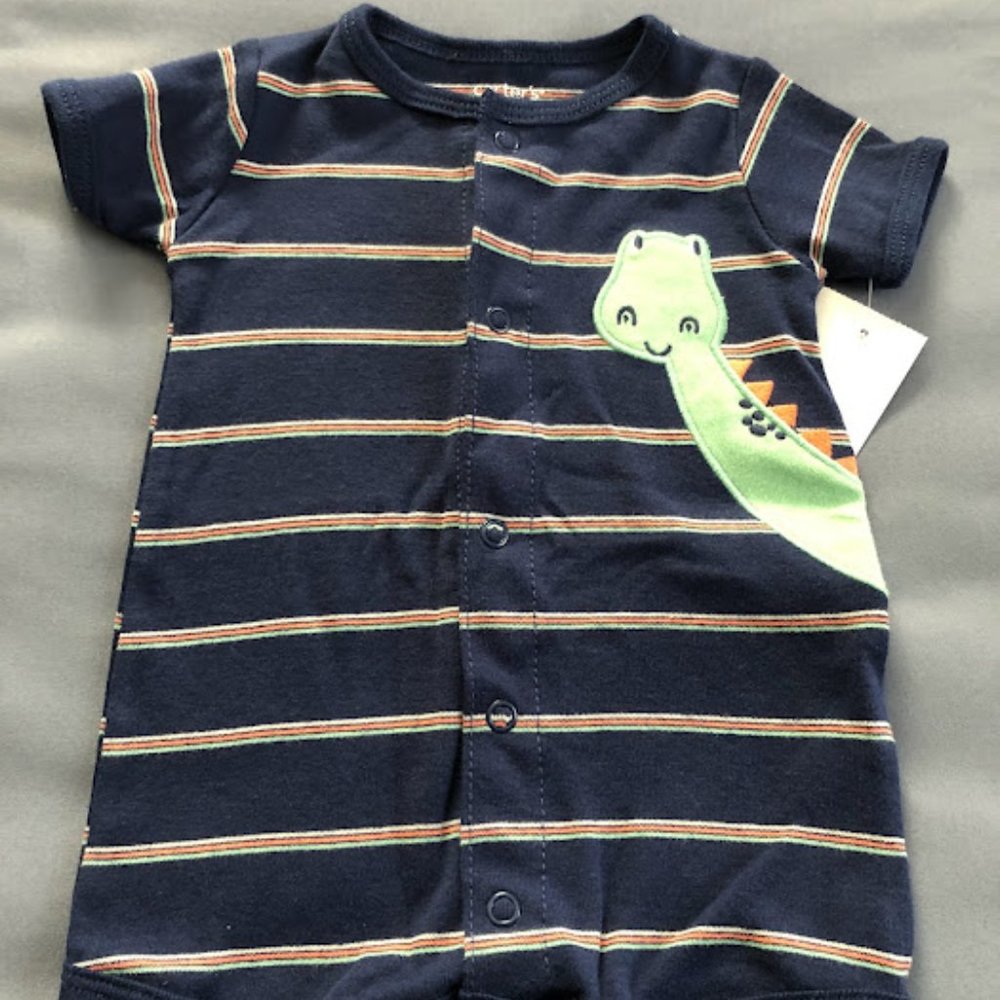 Carter's boys one piece outfit navy size Newborn NEW